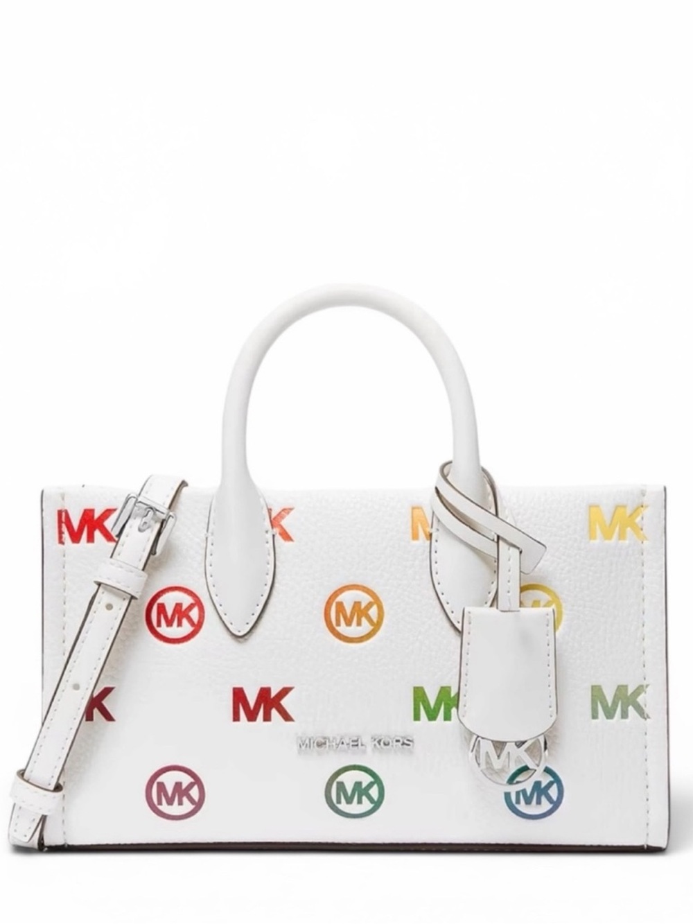 Michael Kors Mirella Small Rainbow Logo Embossed Convertible Crossbody Bag